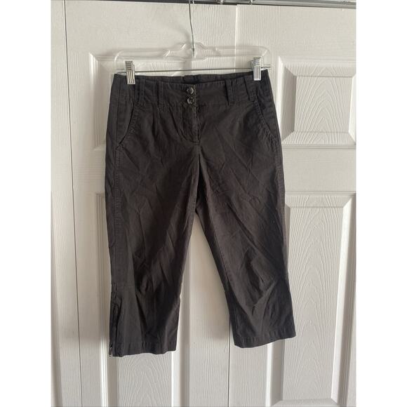 Theory‎ Womens 0 Charcoal Gray Straight Leg Chino Capri Pants - Picture 3 of 6